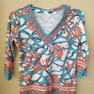 Barbara Gerwit Coral Design Tunic Top